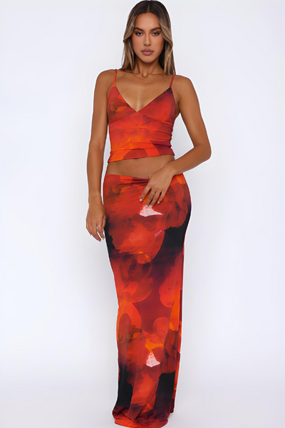 ROSALIE | FLORAL MAXI SKIRT & TOP SET