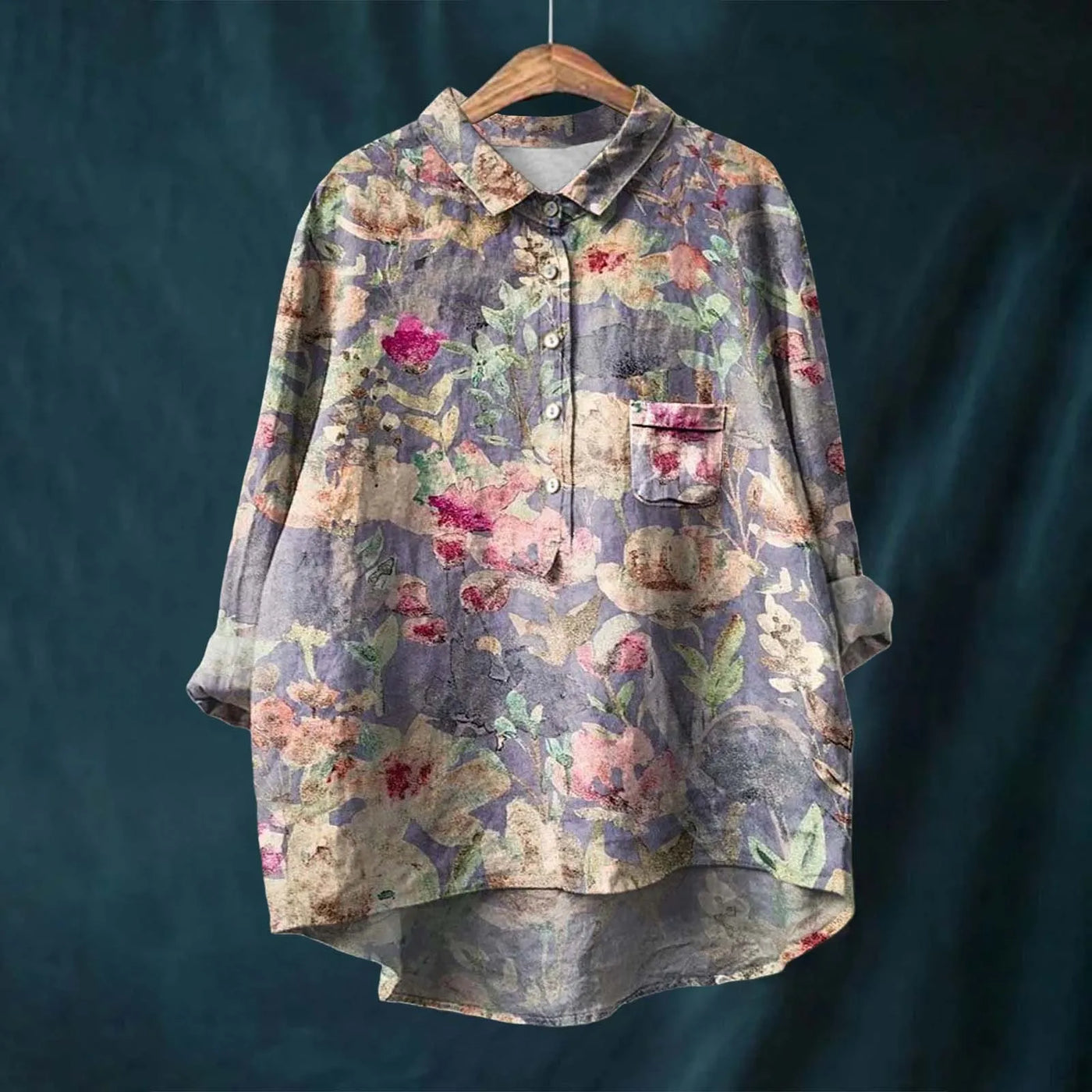 Fhebe™ | Stylish Loose-Fit Floral Shirt