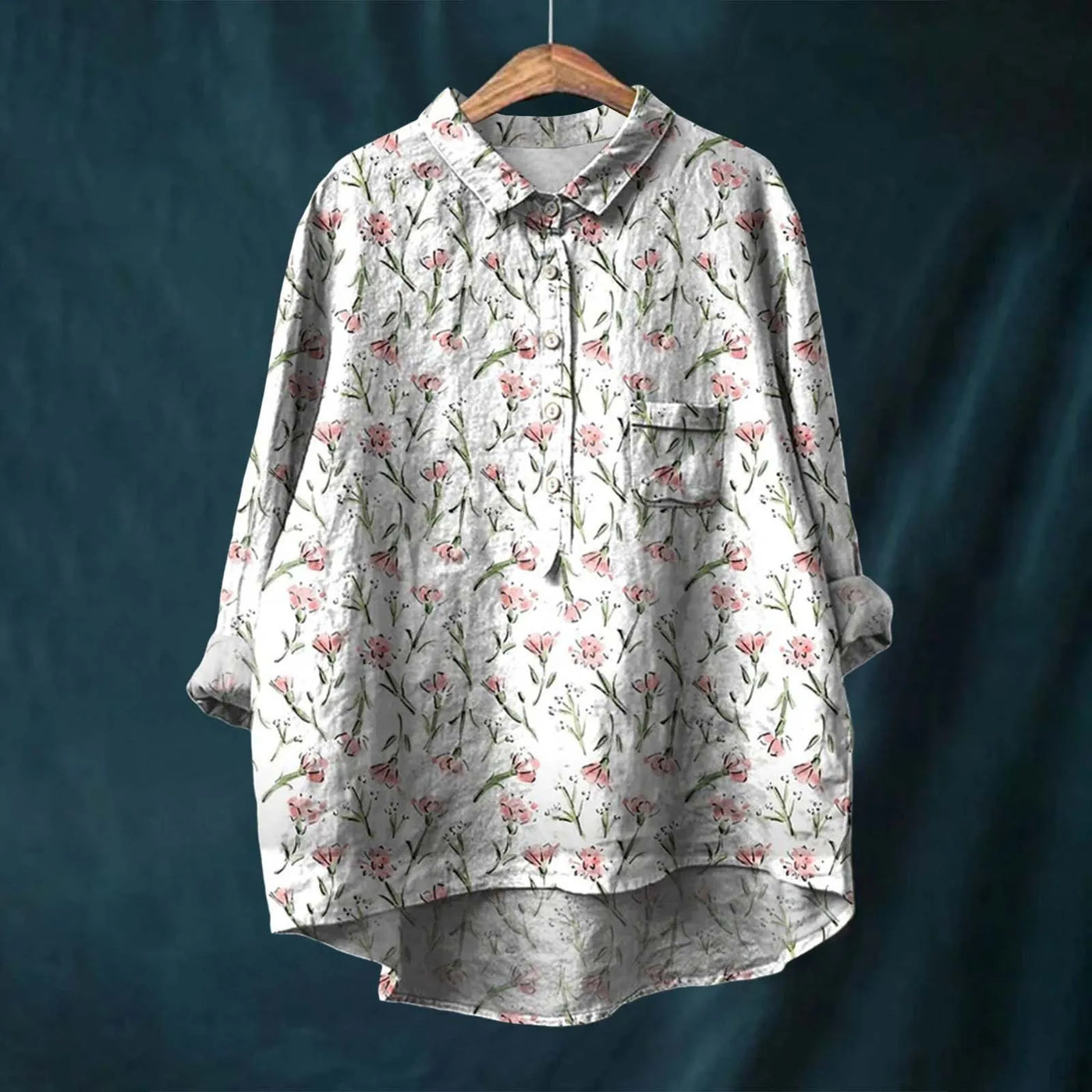 Meja™ | Elegant Long Sleeve Floral Shirt