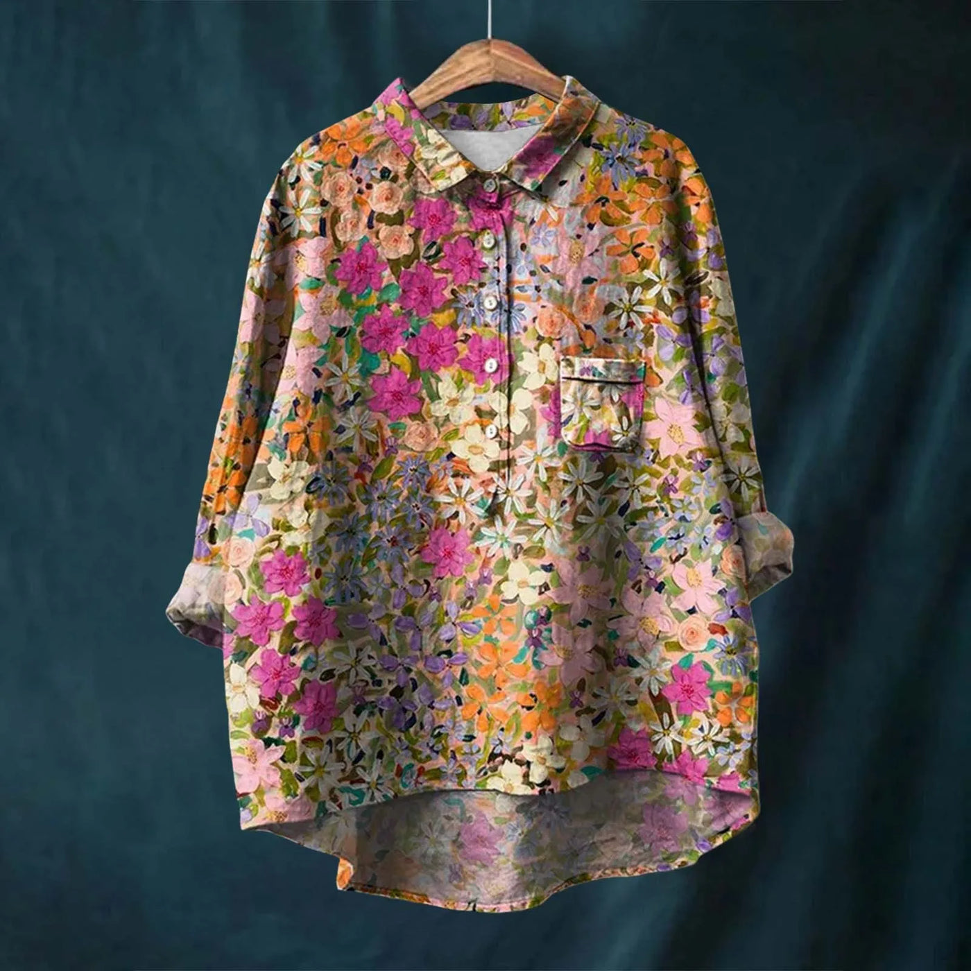 Meja™ | Elegant Long Sleeve Floral Shirt