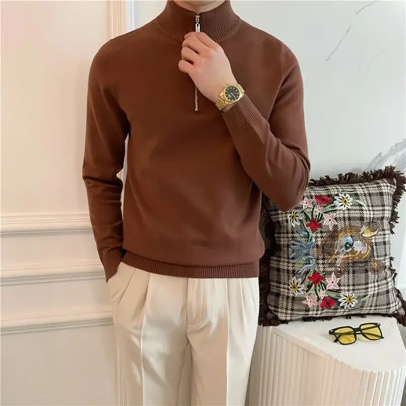 Gilles™ | Men's Zipper Turtleneck Sweater