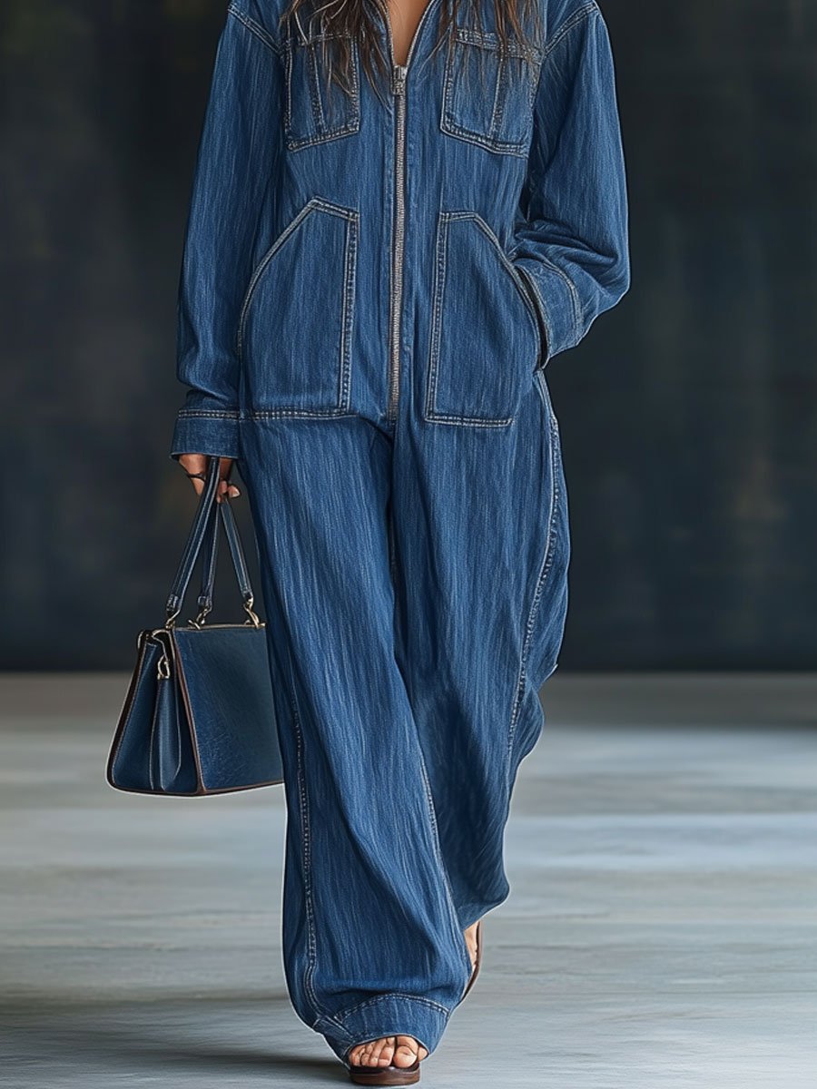 Denise™ | Vintage Denim Jumpsuit